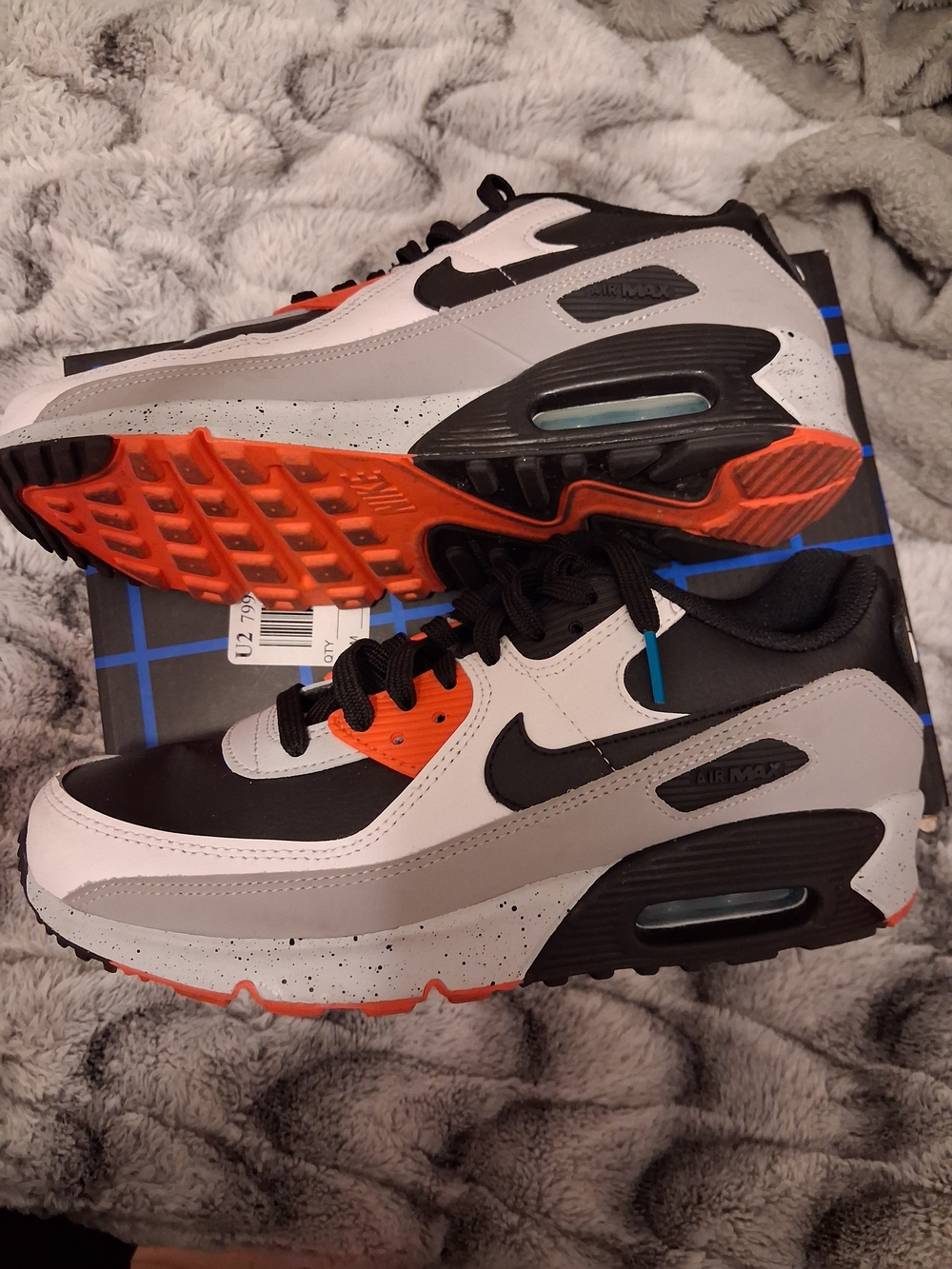 Nike Air Max 90 in Black, Gray & Orange Accent